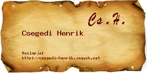 Csegedi Henrik névjegykártya