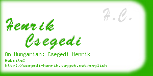 henrik csegedi business card